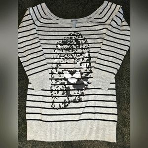 Y2K Lion Jeweled 3/4 Sleeve Sweater